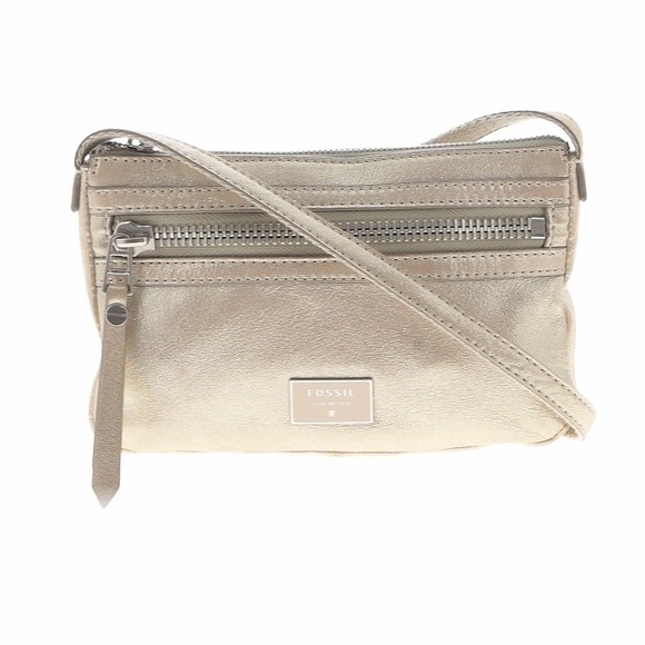 Fossil Handbags - Fossil Dawson Leather Crossbody Handbag in a Metallic Shimmer Finish